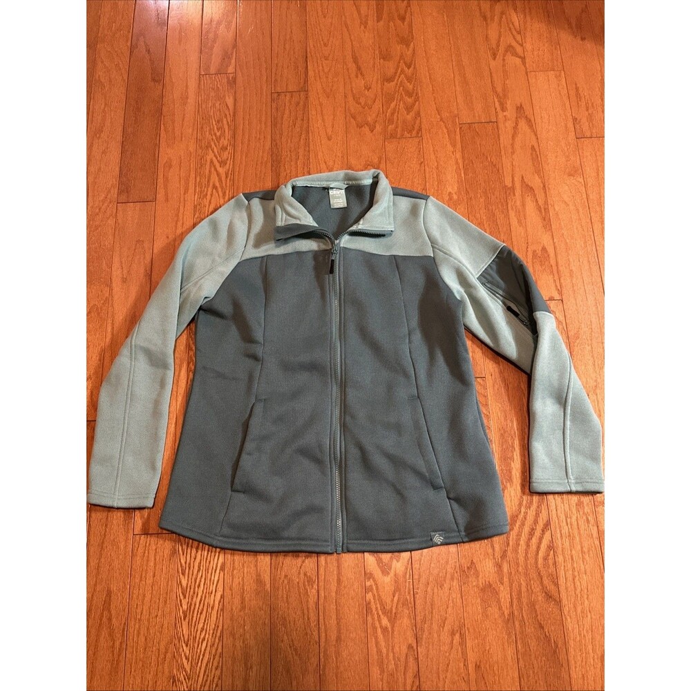 Crivit Women’s Full Zip Fleece Jacket | Teal Blue Pattern | Size L (12/14)